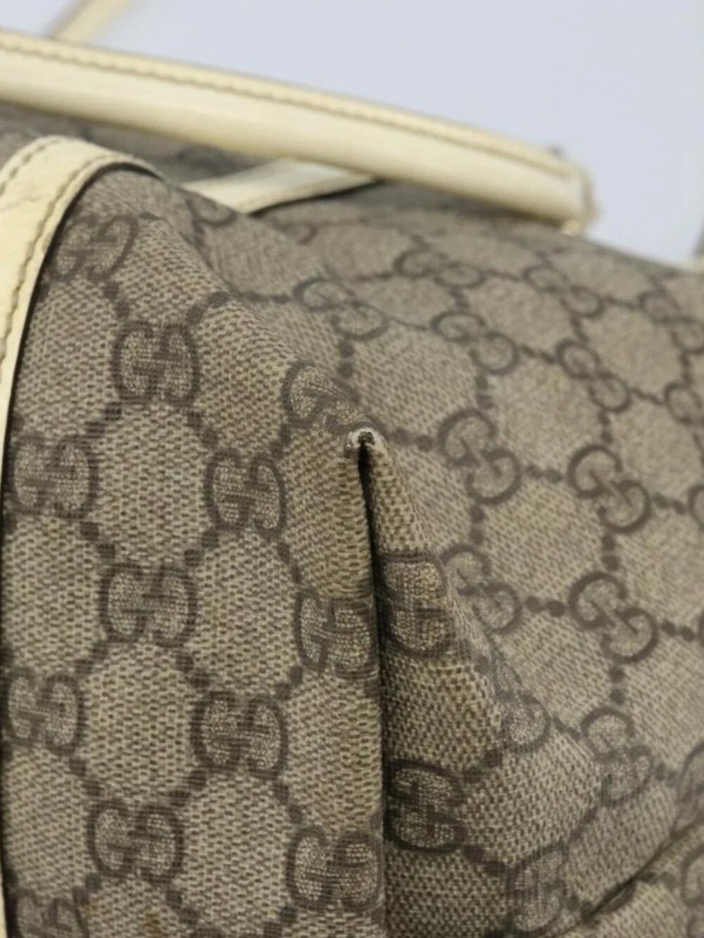 GUCCI GG Supreme Tote Bag PVC Beige Gold 197953 Auth ka2787 - Picture 12 of 15